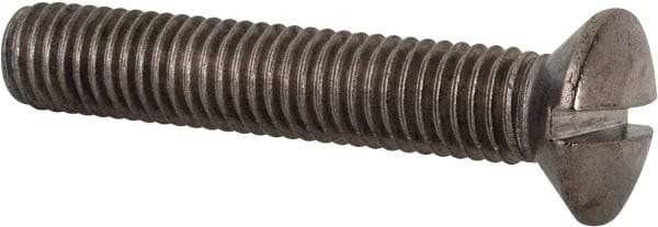 Value Collection - M8x1.25 Metric Coarse, 45mm OAL Slotted Drive Machine Screw - Oval Head, Grade 18-8 & A2 Stainless Steel, Uncoated, Without Washer - Exact Tool & Supply