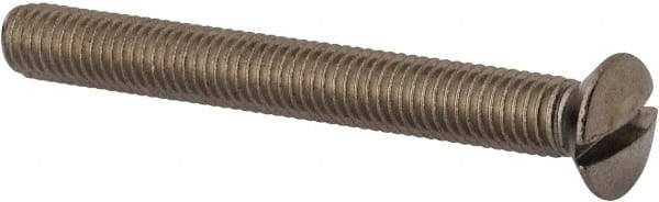 Value Collection - M8x1.25, 70mm OAL Slotted Drive Machine Screw - Oval Head, Grade 18-8 & A2 Stainless Steel, Uncoated, Without Washer - Exact Tool & Supply
