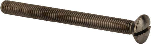 Value Collection - M8x1.25 Metric Coarse, 90mm OAL Slotted Drive Machine Screw - Oval Head, Grade 18-8 & A2 Stainless Steel, Uncoated, Without Washer - Exact Tool & Supply