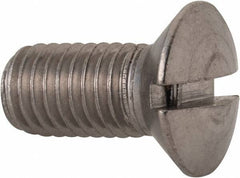 Value Collection - M10x1.50, 20mm OAL Slotted Drive Machine Screw - Oval Head, Grade 18-8 & A2 Stainless Steel, Uncoated, Without Washer - Exact Tool & Supply