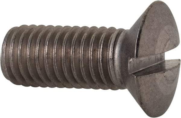 Value Collection - M10x1.50, 25mm OAL Slotted Drive Machine Screw - Oval Head, Grade 18-8 & A2 Stainless Steel, Uncoated, Without Washer - Exact Tool & Supply