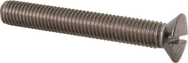Value Collection - M10x1.50 Metric Coarse, 70mm OAL Slotted Drive Machine Screw - Oval Head, Grade 18-8 & A2 Stainless Steel, Uncoated, Without Washer - Exact Tool & Supply