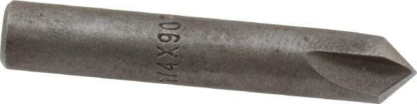 Keo - 1/4" Head Diam, 1/4" Shank Diam, 3 Flute 90° High Speed Steel Countersink - Bright Finish, 1-1/2" OAL, Single End, Straight Shank, Right Hand Cut - Exact Tool & Supply