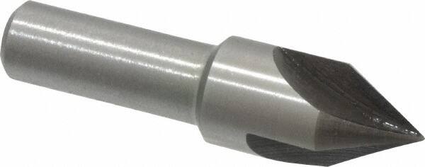 Interstate - 1/2" Head Diam, 3/8" Shank Diam, 3 Flute 60° High Speed Steel Countersink - Exact Tool & Supply