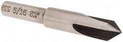 Interstate - 5/16" Head Diam, 1/4" Shank Diam, 3 Flute 82° High Speed Steel Countersink - Bright Finish, 2" OAL, Single End, Straight Shank, Right Hand Cut - Exact Tool & Supply