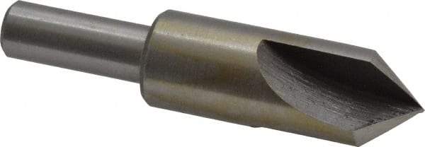 Interstate - 5/8" Head Diam, 3/8" Shank Diam, 3 Flute 82° High Speed Steel Countersink - Bright Finish, 2-3/4" OAL, Single End, Straight Shank, Right Hand Cut - Exact Tool & Supply
