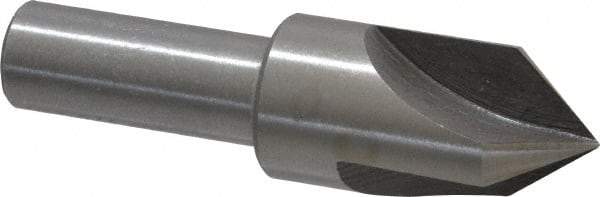 Interstate - 3/4" Head Diam, 1/2" Shank Diam, 3 Flute 82° High Speed Steel Countersink - Bright Finish, 2-3/4" OAL, Single End, Straight Shank, Right Hand Cut - Exact Tool & Supply