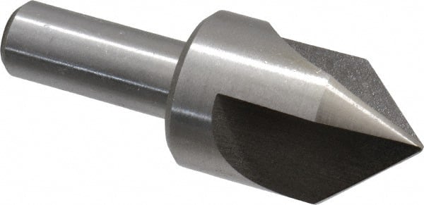 Interstate - 1" Head Diam, 1/2" Shank Diam, 3 Flute 82° High Speed Steel Countersink - Exact Tool & Supply