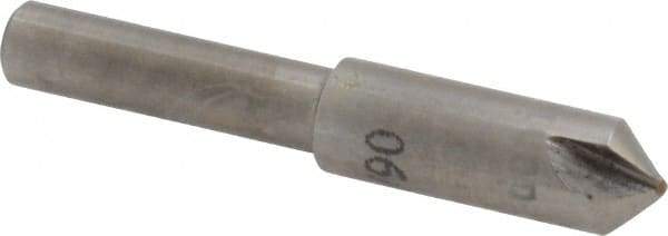 Interstate - 1/4" Head Diam, 3/16" Shank Diam, 3 Flute 90° High Speed Steel Countersink - Bright Finish, 2" OAL, Single End, Straight Shank, Right Hand Cut - Exact Tool & Supply