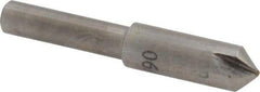 Interstate - 1/4" Head Diam, 3/16" Shank Diam, 3 Flute 90° High Speed Steel Countersink - Bright Finish, 2" OAL, Single End, Straight Shank, Right Hand Cut - Exact Tool & Supply