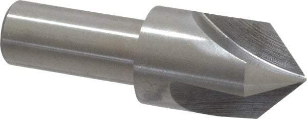 Interstate - 3/4" Head Diam, 1/2" Shank Diam, 3 Flute 90° High Speed Steel Countersink - Bright Finish, 2-3/4" OAL, Single End, Straight Shank, Right Hand Cut - Exact Tool & Supply