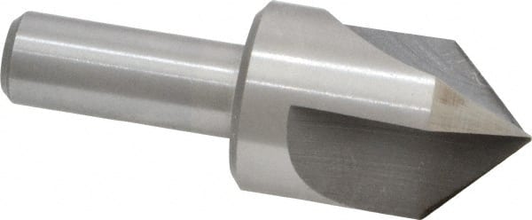 Interstate - 1" Head Diam, 1/2" Shank Diam, 3 Flute 90° High Speed Steel Countersink - Exact Tool & Supply