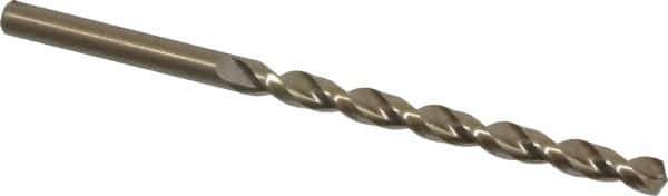 Cleveland - 3/16" 135° Cobalt Jobber Drill - Oxide/Gold Finish, Right Hand Cut, Parabolic Flute, Straight Shank, 3-1/2" OAL, Split Point - Exact Tool & Supply