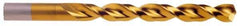 Chicago-Latrobe - #41 135° High Speed Steel Jobber Drill - TiN Finish, Right Hand Cut, Parabolic Flute, Straight Shank, 2-3/8" OAL, Split Point - Exact Tool & Supply