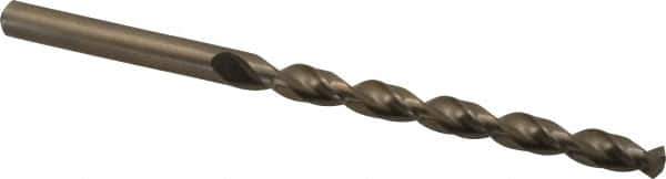 Cleveland - #4 135° Cobalt Jobber Drill - Oxide/Gold Finish, Right Hand Cut, Parabolic Flute, Straight Shank, 3-3/4" OAL, Split Point - Exact Tool & Supply