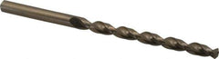 Cleveland - #4 135° Cobalt Jobber Drill - Oxide/Gold Finish, Right Hand Cut, Parabolic Flute, Straight Shank, 3-3/4" OAL, Split Point - Exact Tool & Supply