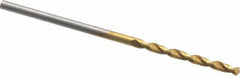 Cleveland - 1.5mm 135° Cobalt Jobber Drill - TiN Finish, Right Hand Cut, Parabolic Flute, Straight Shank, 1.575" OAL, Split Point - Exact Tool & Supply