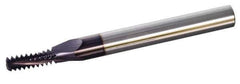 Scientific Cutting Tools - #8-32 UNC, 0.115" Cutting Diam, 3 Flute, Solid Carbide Helical Flute Thread Mill - Internal Thread, 0.263" LOC, 2-1/2" OAL, 1/4" Shank Diam - Exact Tool & Supply