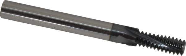 Scientific Cutting Tools - 3/8-16 UNC, 0.285" Cutting Diam, 4 Flute, Solid Carbide Helical Flute Thread Mill - Internal Thread, 0.775" LOC, 3" OAL, 5/16" Shank Diam - Exact Tool & Supply