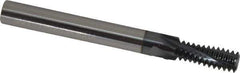 Scientific Cutting Tools - 3/8-16 UNC, 0.285" Cutting Diam, 4 Flute, Solid Carbide Helical Flute Thread Mill - Internal Thread, 0.775" LOC, 3" OAL, 5/16" Shank Diam - Exact Tool & Supply