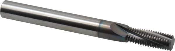 Scientific Cutting Tools - 3/8-24 UNF, 0.285" Cutting Diam, 4 Flute, Solid Carbide Helical Flute Thread Mill - Internal Thread, 0.766" LOC, 3" OAL, 5/16" Shank Diam - Exact Tool & Supply