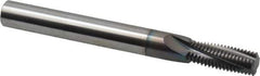 Scientific Cutting Tools - 3/8-24 UNF, 0.285" Cutting Diam, 4 Flute, Solid Carbide Helical Flute Thread Mill - Internal Thread, 0.766" LOC, 3" OAL, 5/16" Shank Diam - Exact Tool & Supply