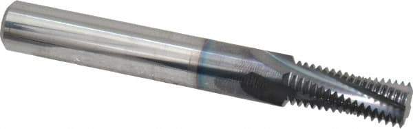 Scientific Cutting Tools - 7/16-20 UNF, 0.335" Cutting Diam, 4 Flute, Solid Carbide Helical Flute Thread Mill - Internal Thread, 0.87" LOC, 3" OAL, 3/8" Shank Diam - Exact Tool & Supply