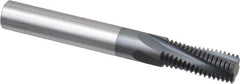 Scientific Cutting Tools - 9/16-18 UNF, 0.37" Cutting Diam, 4 Flute, Solid Carbide Helical Flute Thread Mill - Internal Thread, 0.911" LOC, 3" OAL, 3/8" Shank Diam - Exact Tool & Supply