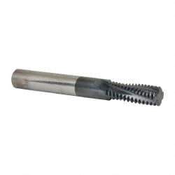 Scientific Cutting Tools - 5/8-11 UNC, 0.47" Cutting Diam, 4 Flute, Solid Carbide Helical Flute Thread Mill - Internal Thread, 1.309" LOC, 4" OAL, 1/2" Shank Diam - Exact Tool & Supply