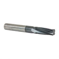 Scientific Cutting Tools - 3/4-16 UNF, 0.495" Cutting Diam, 4 Flute, Solid Carbide Helical Flute Thread Mill - Internal Thread, 1.338" LOC, 4" OAL, 1/2" Shank Diam - Exact Tool & Supply