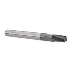 Scientific Cutting Tools - 1/16-27, 1/8-27 NPT, 0.222" Cutting Diam, 3 Flute, Solid Carbide Helical Flute Thread Mill - Internal/External Thread, 0.461" LOC, 2-1/2" OAL, 1/4" Shank Diam - Exact Tool & Supply