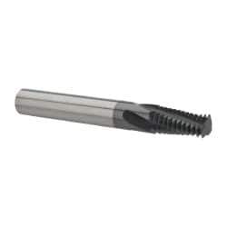 Scientific Cutting Tools - 1/4-18, 3/8-18 NPT, 0.27" Cutting Diam, 4 Flute, Solid Carbide Helical Flute Thread Mill - Internal/External Thread, 0.636" LOC, 2-1/2" OAL, 5/16" Shank Diam - Exact Tool & Supply
