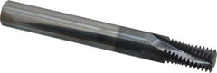 Scientific Cutting Tools - 1/2-14, 3/4-14 NPT, 0.44" Cutting Diam, 4 Flute, Solid Carbide Helical Flute Thread Mill - Internal/External Thread, 0.89" LOC, 4" OAL, 1/2" Shank Diam - Exact Tool & Supply