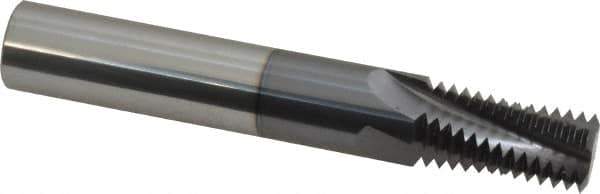Scientific Cutting Tools - 1, 2 - 11-1/2 NPT, 0.55" Cutting Diam, 4 Flute, Solid Carbide Helical Flute Thread Mill - Internal/External Thread, 1.171" LOC, 4" OAL, 5/8" Shank Diam - Exact Tool & Supply