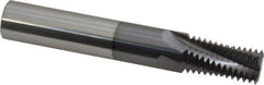 Scientific Cutting Tools - 1, 2 - 11-1/2 NPT, 0.55" Cutting Diam, 4 Flute, Solid Carbide Helical Flute Thread Mill - Internal/External Thread, 1.171" LOC, 4" OAL, 5/8" Shank Diam - Exact Tool & Supply