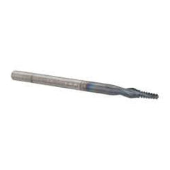 Accupro - #6-32 UNC, 0.085" Cutting Diam, 2 Flute, Solid Carbide Helical Flute Thread Mill - Internal Thread, 7/32" LOC, 2" OAL, 1/8" Shank Diam - Exact Tool & Supply