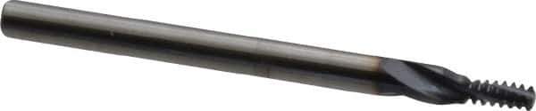 Accupro - #10-24 UNC, 0.14" Cutting Diam, 3 Flute, Solid Carbide Helical Flute Thread Mill - Internal Thread, 5/16" LOC, 2-1/2" OAL, 3/16" Shank Diam - Exact Tool & Supply