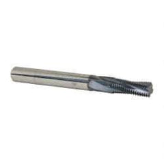 Accupro - 3/8-24 UNF, 0.3" Cutting Diam, 4 Flute, Solid Carbide Helical Flute Thread Mill - Internal Thread, 3/4" LOC, 3" OAL, 5/16" Shank Diam - Exact Tool & Supply