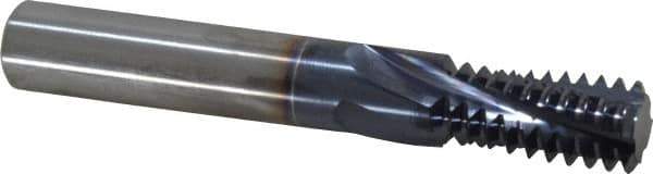 Accupro - 3/4-10 UNC, 0.49" Cutting Diam, 4 Flute, Solid Carbide Helical Flute Thread Mill - Internal Thread, 1" LOC, 3-1/2" OAL, 1/2" Shank Diam - Exact Tool & Supply