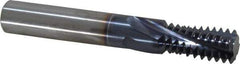 Accupro - 3/4-10 UNC, 0.49" Cutting Diam, 4 Flute, Solid Carbide Helical Flute Thread Mill - Internal Thread, 1" LOC, 3-1/2" OAL, 1/2" Shank Diam - Exact Tool & Supply
