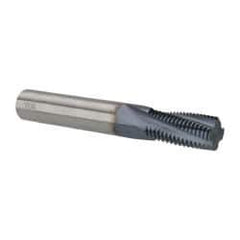 Accupro - 3/4-16 UNF, 0.49" Cutting Diam, 4 Flute, Solid Carbide Helical Flute Thread Mill - Internal Thread, 1" LOC, 3-1/2" OAL, 1/2" Shank Diam - Exact Tool & Supply
