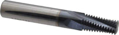 Accupro - 1 - 11-1/2 NPT, 0.62" Cutting Diam, 4 Flute, Solid Carbide Helical Flute Thread Mill - Internal Thread, 1-1/8" LOC, 4" OAL, 5/8" Shank Diam - Exact Tool & Supply