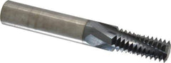 Accupro - NPT, 0.74" Cutting Diam, 4 Flute, Solid Carbide Helical Flute Thread Mill - Internal Thread, 1-1/2" LOC, 5" OAL, 3/4" Shank Diam - Exact Tool & Supply