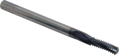 Accupro - M6x1.00 Metric Coarse, 0.17" Cutting Diam, 3 Flute, Solid Carbide Helical Flute Thread Mill - Internal Thread, 1/2" LOC, 2-1/2" OAL, 3/16" Shank Diam - Exact Tool & Supply