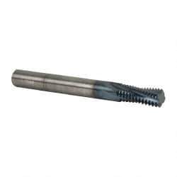 Accupro - M12x1.75 Metric Coarse, 0.37" Cutting Diam, 4 Flute, Solid Carbide Helical Flute Thread Mill - Internal Thread, 7/8" LOC, 3-1/2" OAL, 3/8" Shank Diam - Exact Tool & Supply