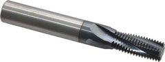 Accupro - M14x1.50 Metric Fine, 0.45" Cutting Diam, 4 Flute, Solid Carbide Helical Flute Thread Mill - Internal Thread, 1" LOC, 3-1/2" OAL, 1/2" Shank Diam - Exact Tool & Supply