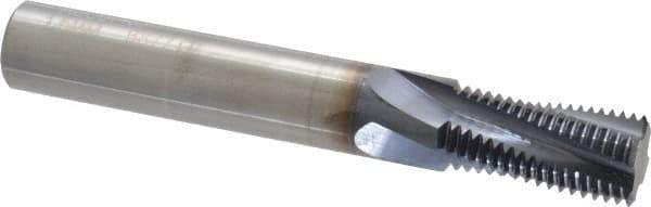 Accupro - M18x1.50 Metric Fine, 0.4902" Cutting Diam, 4 Flute, Solid Carbide Helical Flute Thread Mill - Internal Thread, 25.5mm LOC, 89mm OAL, 14mm Shank Diam - Exact Tool & Supply
