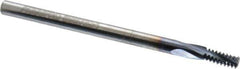 Accupro - M4.5x0.75 Metric Coarse, 0.12" Cutting Diam, 3 Flute, Solid Carbide Helical Flute Thread Mill - Internal Thread, 1/4" LOC, 63mm OAL, 1/8" Shank Diam - Exact Tool & Supply