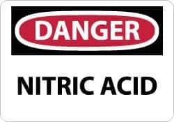 NMC - "Danger - Nitric Acid", 10" Long x 14" Wide, Rigid Plastic Safety Sign - Rectangle, 0.05" Thick, Use for Hazardous Materials - Exact Tool & Supply