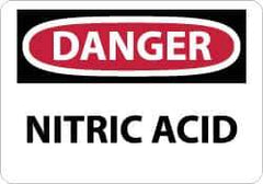 NMC - "Danger - Nitric Acid", 10" Long x 14" Wide, Rigid Plastic Safety Sign - Rectangle, 0.05" Thick, Use for Hazardous Materials - Exact Tool & Supply